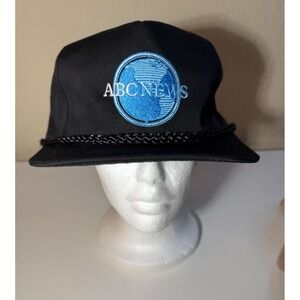 Vintage ABC Sports Hat Mens Black Cap Snapback TV Show News Adjustable Universal